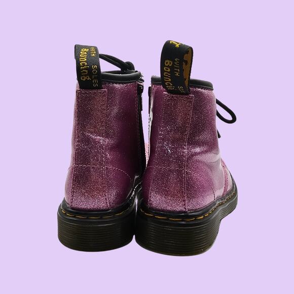 Dr. Martens 1460 8-Eye Glitter Boot - Toddler - Pink - Picture 4 of 8